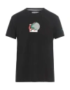 Bikkembergs Man T-shirt Black Size L Cotton, Elastane
