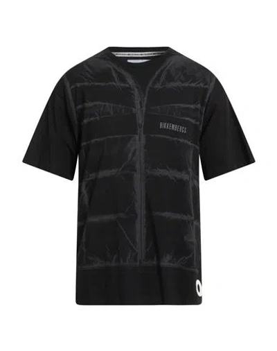 Bikkembergs Man T-shirt Black Size L Cotton, Elastane