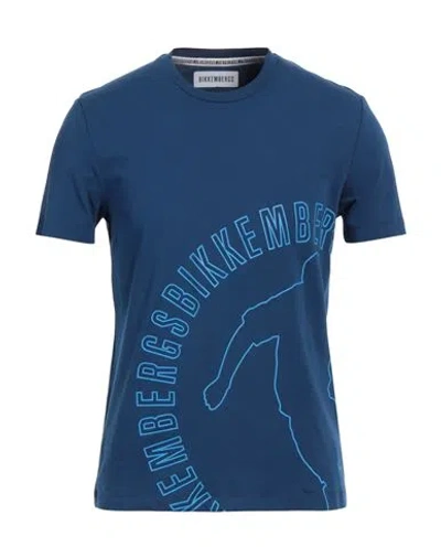 Bikkembergs Man T-shirt Blue Size L Cotton, Elastane