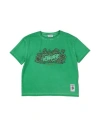 Bikkembergs Man T-shirt Green Size 8 Cotton, Lycra In Green