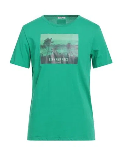 Bikkembergs Man T-shirt Green Size L Cotton