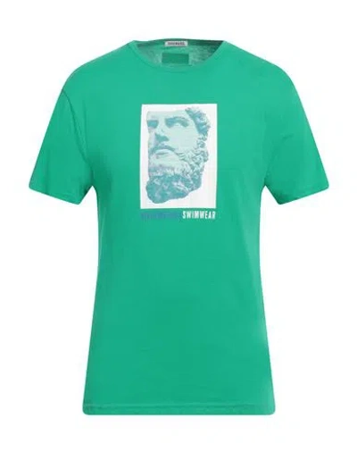 Bikkembergs Man T-shirt Green Size L Cotton