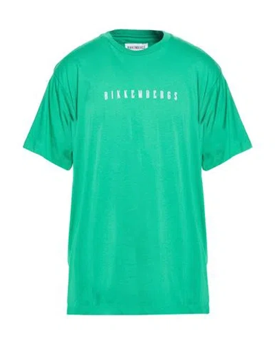 Bikkembergs Man T-shirt Green Size Xxl Cotton, Elastane