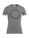 Bikkembergs Man T-shirt Grey Size M Cotton, Elastane