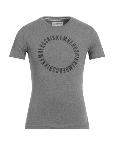 Bikkembergs Man T-shirt Grey Size M Cotton, Elastane