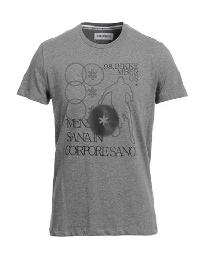 Bikkembergs Man T-shirt Grey Size S Cotton, Elastane