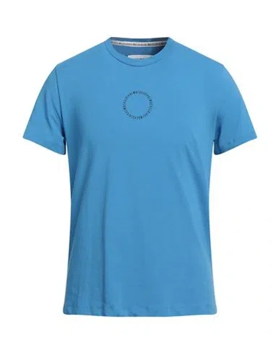 Bikkembergs Man T-shirt Light Blue Size L Cotton, Elastane
