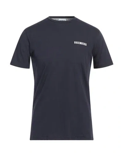 Bikkembergs Man T-shirt Midnight Blue Size 44 Cotton