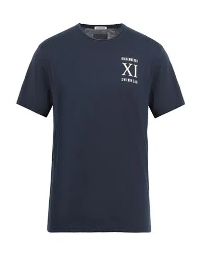Bikkembergs Man T-shirt Midnight Blue Size L Cotton
