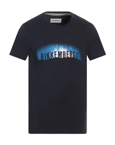 Bikkembergs Man T-shirt Midnight Blue Size L Cotton, Elastane
