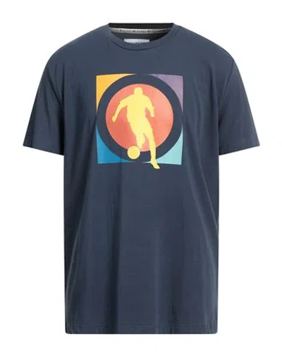 Bikkembergs Man T-shirt Midnight Blue Size L Cotton, Elastane