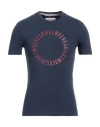 Bikkembergs Man T-shirt Navy Size M Cotton, Elastane In Navy Blue
