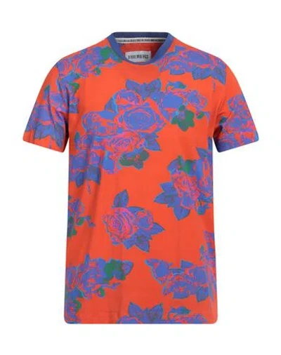Bikkembergs Man T-shirt Orange Size M Cotton, Elastane