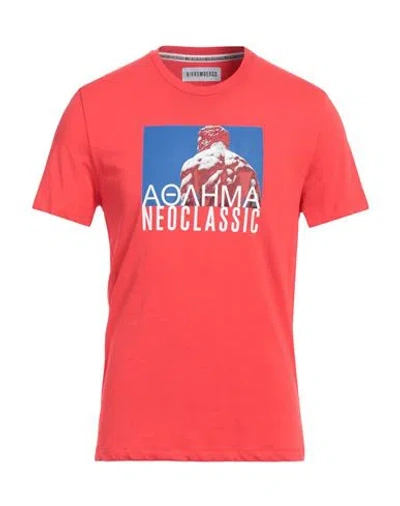Bikkembergs Man T-shirt Red Size L Cotton, Elastane
