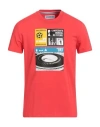 Bikkembergs Man T-shirt Red Size L Cotton, Elastane In Red