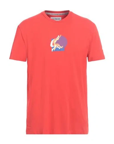 Bikkembergs Man T-shirt Red Size Xxl Cotton, Elastane