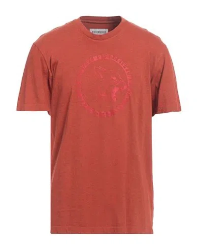 Bikkembergs Man T-shirt Rust Size M Cotton, Elastane In Red