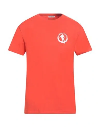 Bikkembergs Man T-shirt Tomato Red Size L Cotton, Elastane