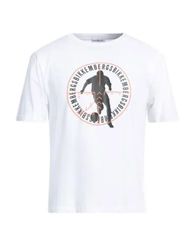Bikkembergs Man T-shirt White Size 44 Cotton, Elastane