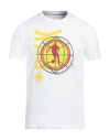 Bikkembergs Man T-shirt White Size L Cotton, Elastane