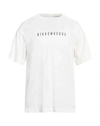 Bikkembergs Man T-shirt White Size L Cotton, Elastane
