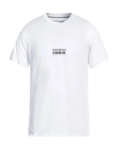 Bikkembergs Man T-shirt White Size M Cotton, Elastane