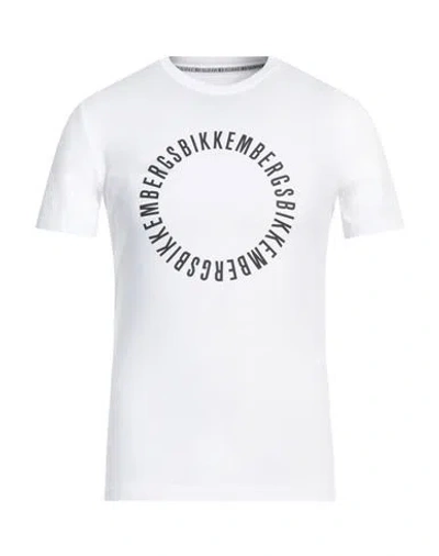Bikkembergs Man T-shirt White Size M Cotton, Elastane