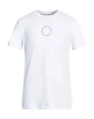 Bikkembergs Man T-shirt White Size L Cotton, Elastane