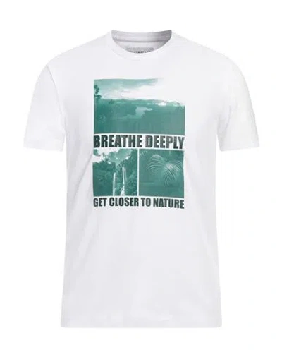 Bikkembergs Man T-shirt White Size M Cotton, Elastane
