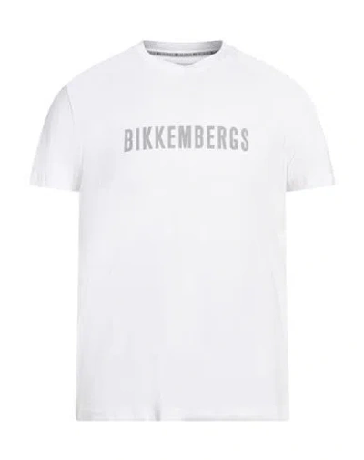 Bikkembergs Man T-shirt White Size M Cotton, Elastane