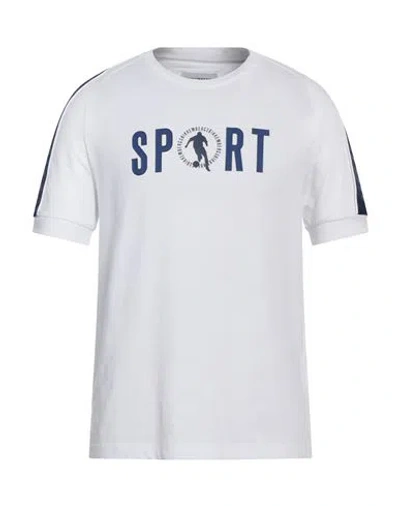 Bikkembergs Man T-shirt White Size M Cotton, Elastane, Polyester