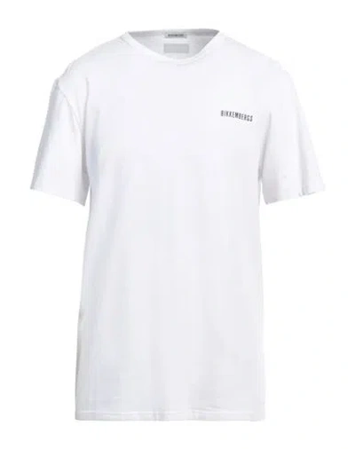Bikkembergs Man T-shirt White Size L Cotton, Elastane