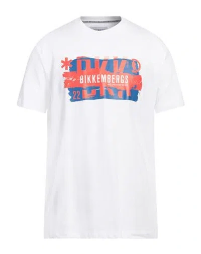 Bikkembergs Man T-shirt White Size Xs Cotton, Elastane