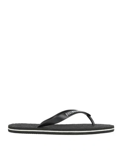 Bikkembergs Man Thong Sandal Black Size 7 Rubber