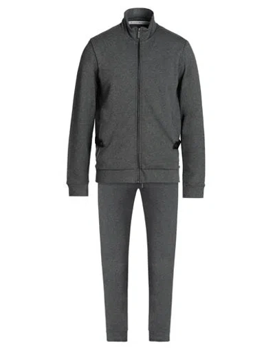 Bikkembergs Man Tracksuit Charcoal Size S Cotton, Polyamide, Polyester In Grey