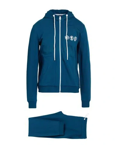 Bikkembergs Man Tracksuit Deep Teal Size Xxxl Cotton, Elastane