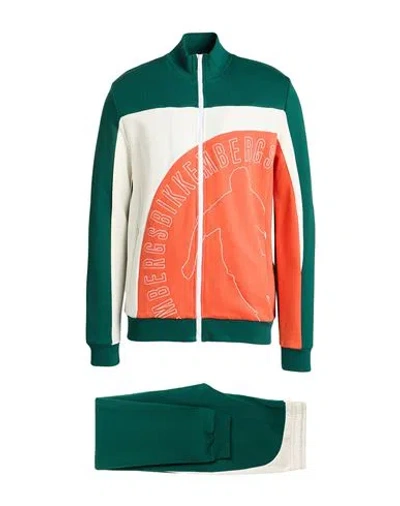 Bikkembergs Man Tracksuit Green Size S Cotton, Polyester, Elastane