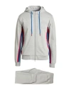 Bikkembergs Man Tracksuit Grey Size L Cotton, Polyester, Elastane