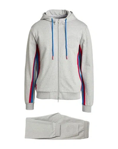 Bikkembergs Man Tracksuit Grey Size L Cotton, Polyester, Elastane