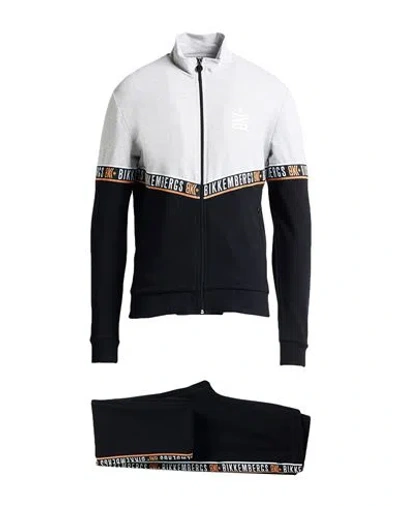 Bikkembergs Man Tracksuit Light Grey Size L Cotton, Elastane, Polyester In Gray