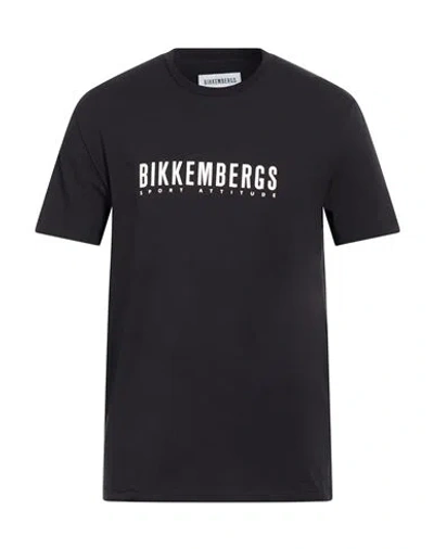 Bikkembergs Man T-shirt Black Size L Cotton, Elastane