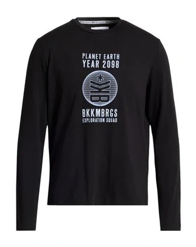 Bikkembergs Man T-shirt Black Size L Cotton, Lycra