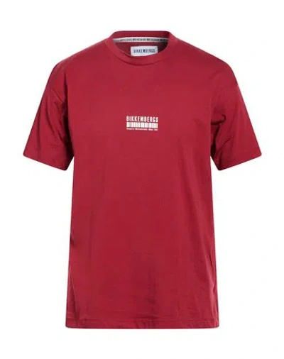 Bikkembergs Man T-shirt Brick Size L Cotton, Elastane In Red