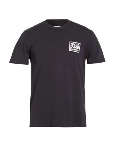 Bikkembergs Man T-shirt Midnight Blue Size L Cotton, Lycra In Black