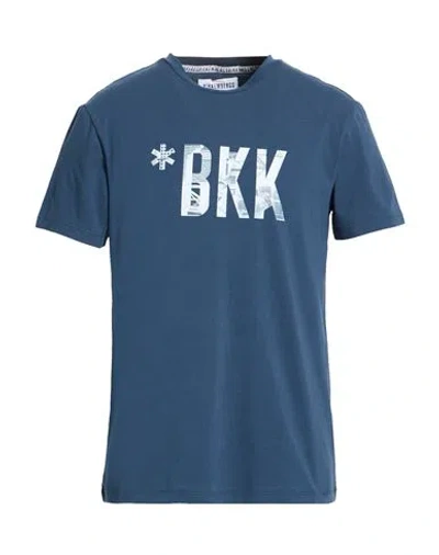 Bikkembergs Man T-shirt Navy Size L Cotton, Elastane In Blue