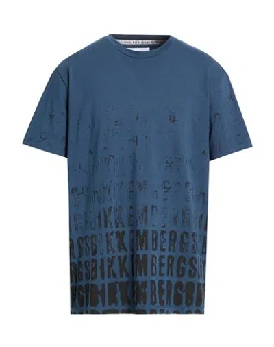 Bikkembergs Man T-shirt Navy Size Xxl Cotton, Elastane In Blue