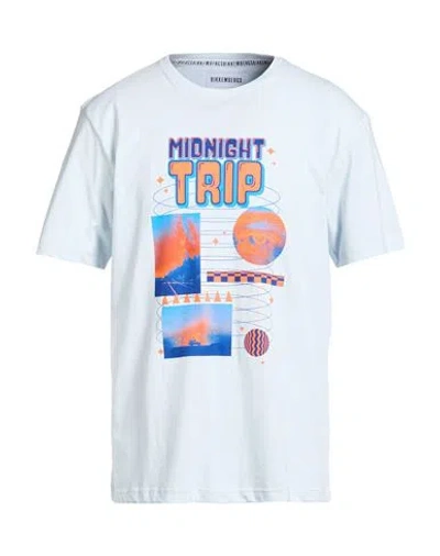 Bikkembergs Man T-shirt Sky Blue Size L Cotton In White