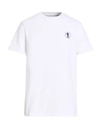 Bikkembergs Man T-shirt White Size L Cotton, Elastane