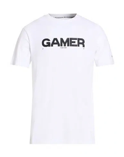 Bikkembergs Man T-shirt White Size L Cotton, Elastane