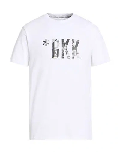 Bikkembergs Man T-shirt White Size L Cotton, Elastane